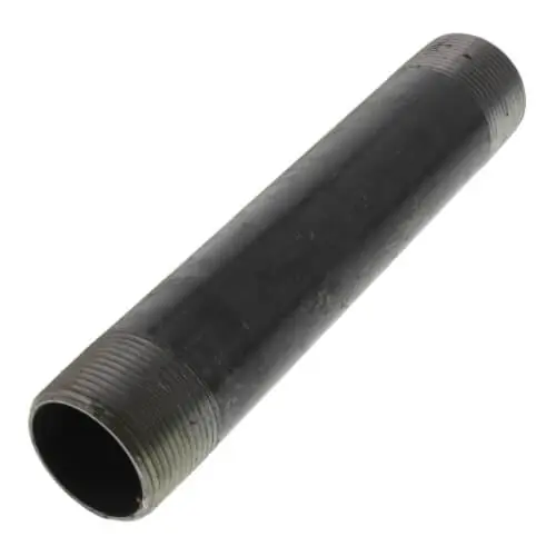 Everflow NPBL1180 1-1/4 inches x 8 inches Black Steel Nipple