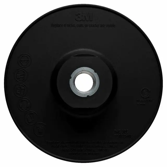 3M 7100362591 Disc Back-Up Pad Ribbed11228 Hard Black 5 Inches