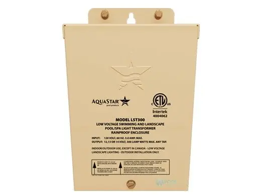 AQUASTAR POOL PRODUCTS LST300 Pool and Spa Light Transformer 300VA