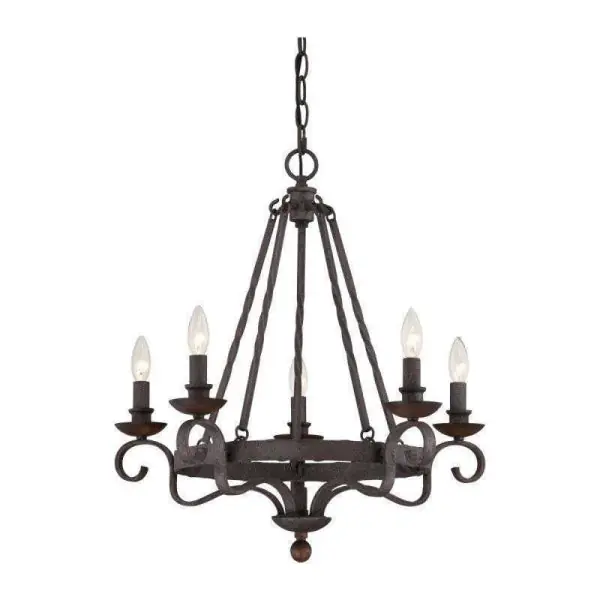 Quoizel NBE5005RK Noble 25-1/2 in. 60W 5-Light Candelabra E-12 Base Chandelier