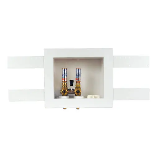 OATEY 38747 QUADTRO Washing Machine Outlet Box w/ Single Lever Hammer Ball Valve ASTM F1807 PEX (Std Pack)