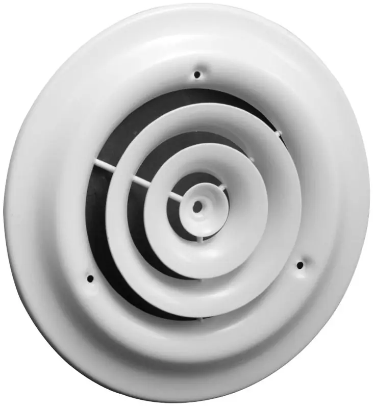 Selkirk 01790008CW AirMate 800 Series Steel Round Step Down Ceiling Diffuser 8 Inch