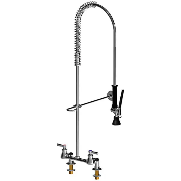 Chicago Faucets 510-SSXKCAB Deck-Mounted Pre-Rinse Faucet with 8 Inches Fixed Centers