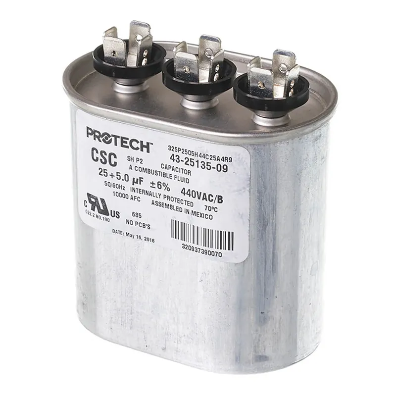 RHEEM 43-25135-09 Capacitor - 25/5/440 Dual Oval