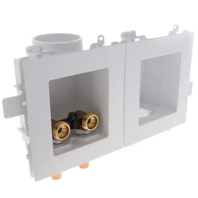 Oatey 37601 Moda Two-Valve Washing Machine Outlet Box With Valve Box & Drain Box, Less Hammer, Copper