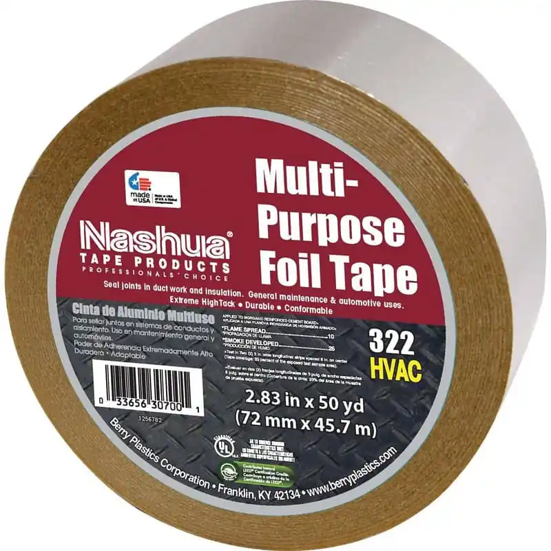 Berry Plastics 1087629 Nashua 322 Multi-Purpose Foil Tape 72MM X 46M