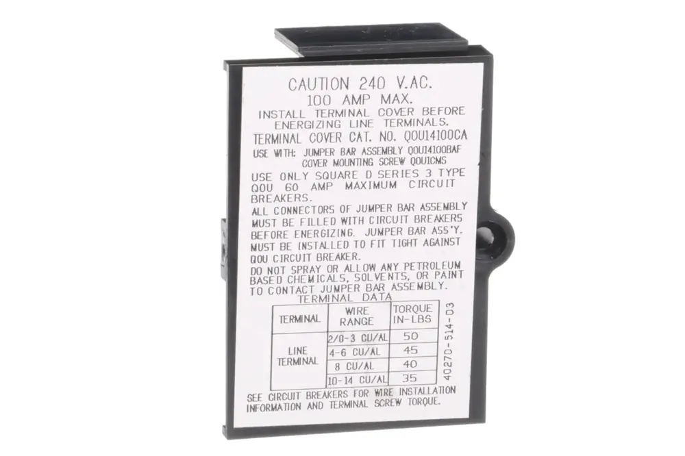 Rheem QOU14100CAB Cover for Jumper Bar 4-Pole