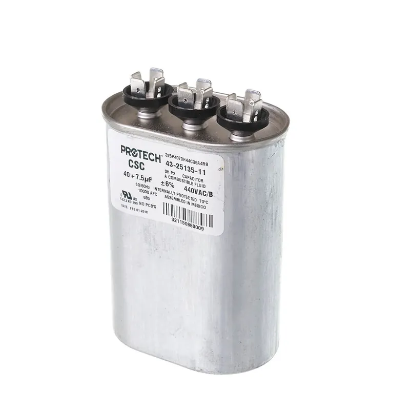 Rheem 43-25135-11 Capacitor - 40/7.5/440 Dual Oval