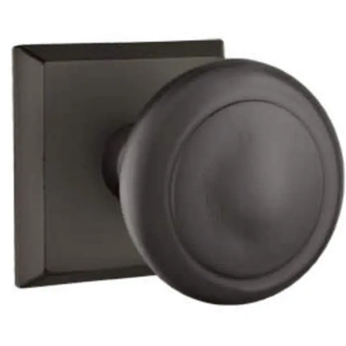 Emtek 7111BUFB Passage Set #6 Rosette Butte Knob Flat Black Bronze