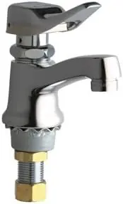 Chicago Faucets 333-E2805-336CAB Single Supply Hot/Cold Water Basin Faucet with Self Closing Lever Handle - Single Hole Installation