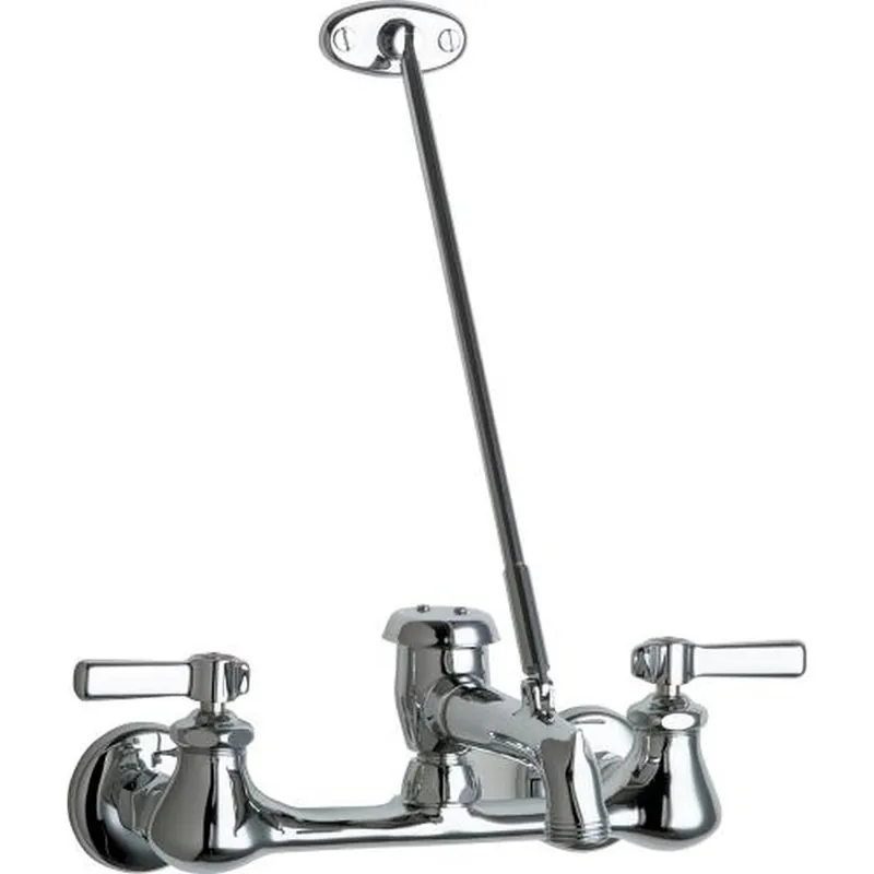 Chicago Faucets 540-LD897SWXFXKCAB Wall-Mounted Manual Sink Faucet with 8 Inches Centers