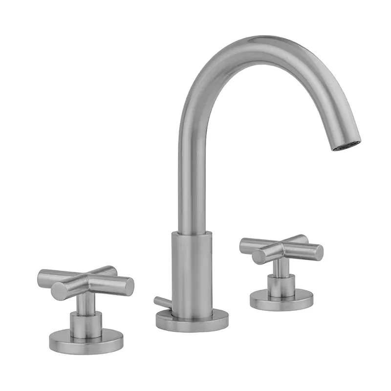 Jaclo 8880-T462-MBK Uptown Contempo Faucet with Round Escutcheons and Contempo Slim Cross Handles 1.2 GPM