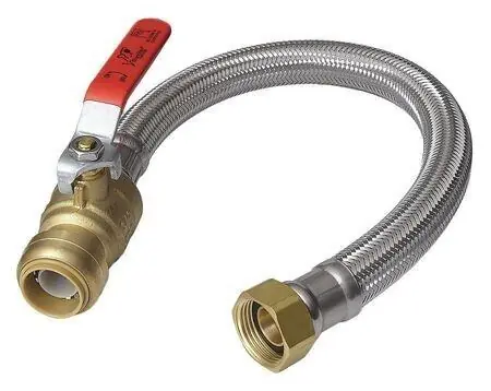 Reliance Worldwide Corporation U3088FLEX18BVLF Sharkbite Lead Free Stainless Steel Braided Flexible Water Heater Connector 18 inches