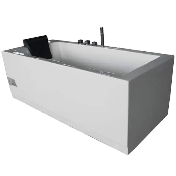 ALFI AM154ETL-R6 Acrylic Flatbottom Whirlpool Bathtub 72 in.