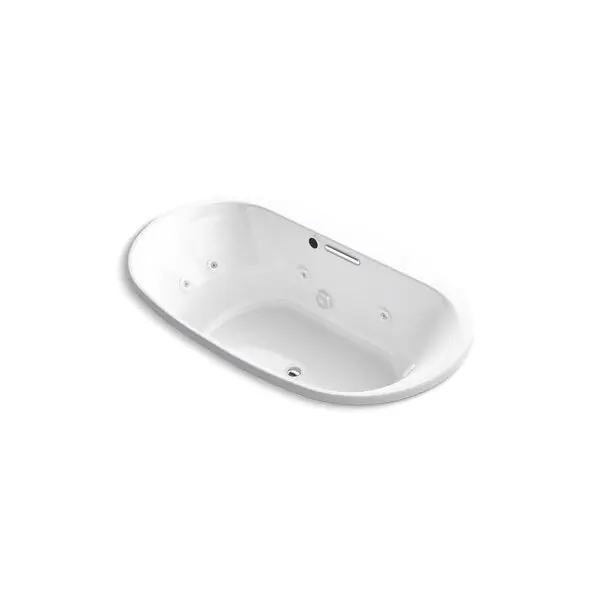 KOHLER 5718-JH-0 Underscore Oval 72 inches X 42 inches Heated Whirlpool Bath