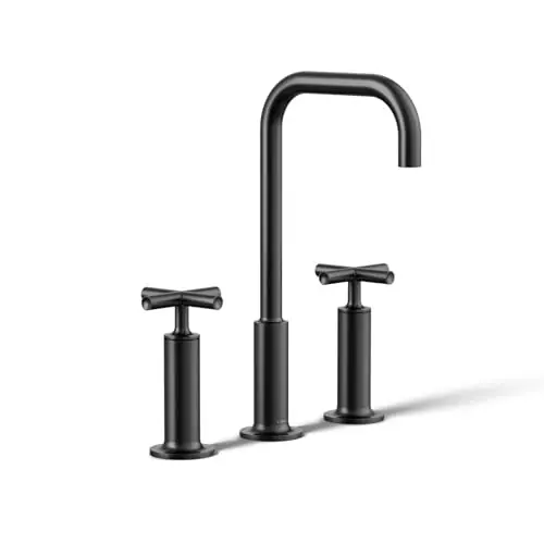Kohler 14408-3-BL Purist Two Handle Widespread Bathroom Sink Faucet