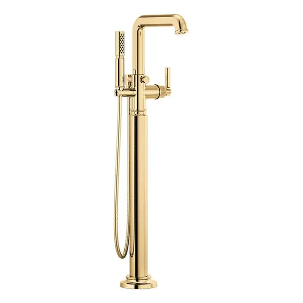Brizo T70176-PGLHP Invari Single-Handle Floor Mount Tub Filler - Less Handle in Polished Gold