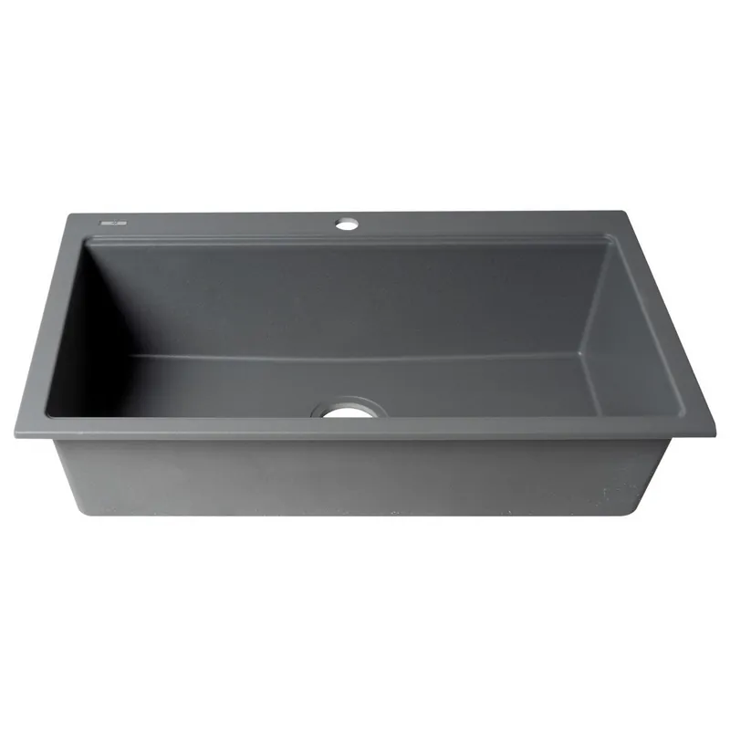 ALFI AB3418SBDI-W White Granite Composite Workstation Drop In Sink