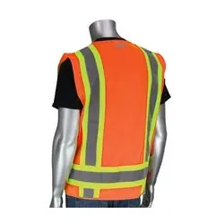 Protective Industrial Products 302-0500-ORG/L Hi-Viz Orange Mesh/Polyester Vest Large