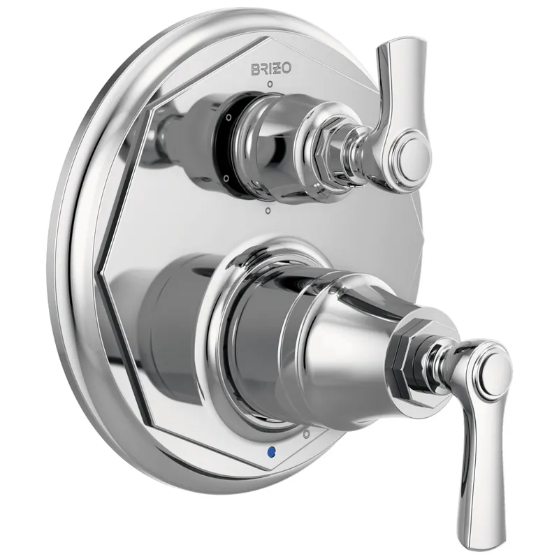 Brizo T75P660-PC Rook Two Handle Pressure Balancing Valve Trim in Chrome