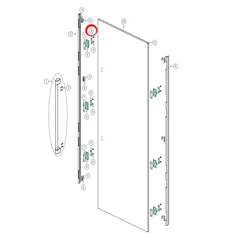 Fisher & Paykel 838201 Bracket Slider Door Skin