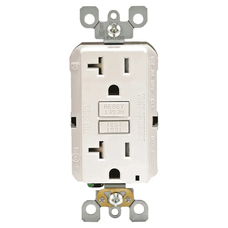 Leviton R02-GFTR2-0KW Self Test GFCI Tamper Receptacle 20 Amp