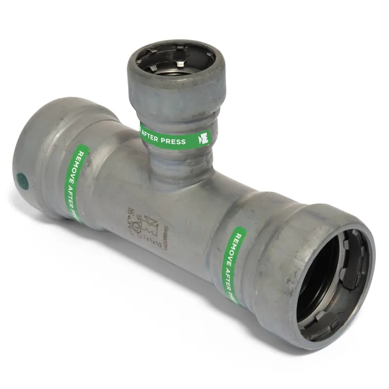 Mueller Streamline CP04070 1-1/4 Inches x 1-1/4 Inches x 3/4 Inches Carbon Steel Press Fittings - Mechanical - Tee