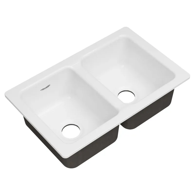 American Standard 77DB30190.308 Delancey 30-1/16 x 19-1/8 in. No Hole Cast Iron Double Bowl Undermount Kitchen Sink