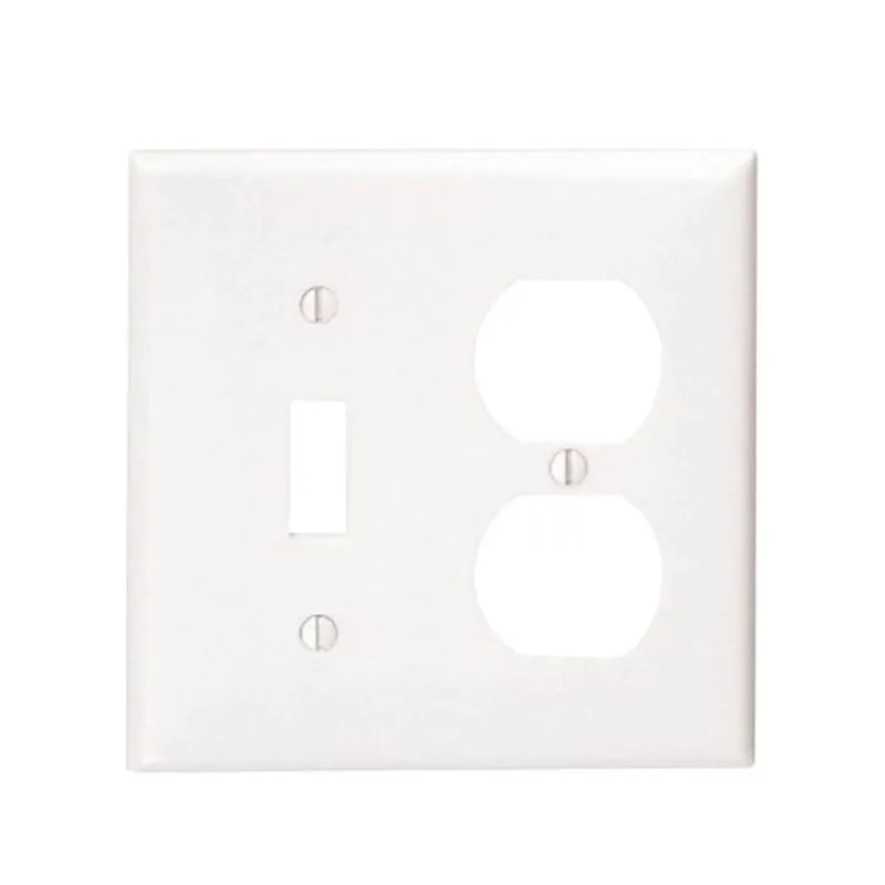 Leviton 002-80705-00W 2-Gang Wallplate 1-Toggle and 1-Duplex Standard Size