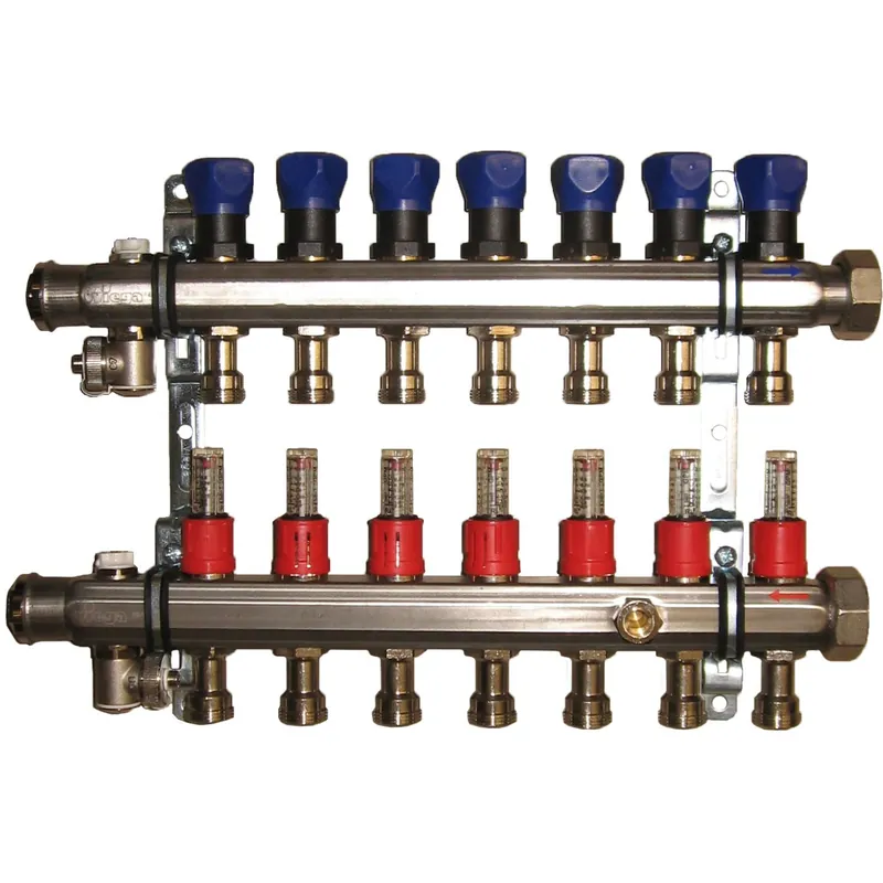 Viega 15905 7-Loop ProRadiant Stainless Steel Manifold Shut-Off/Balancing/Flow Meters
