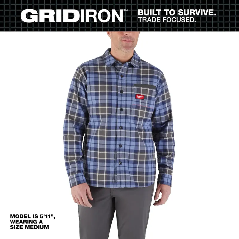 MILWAUKEE M551U-XL Gridiron Flannel Blu