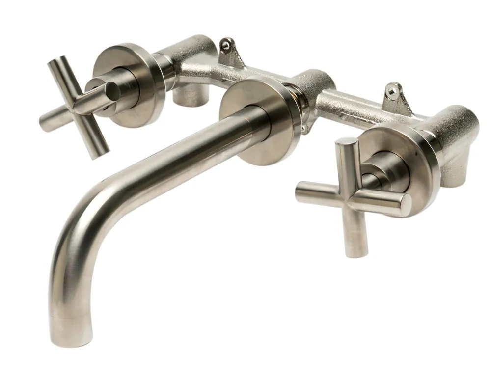 ALFI AB1035-BN Widespread Wall-Mounted Cross Handle Faucet