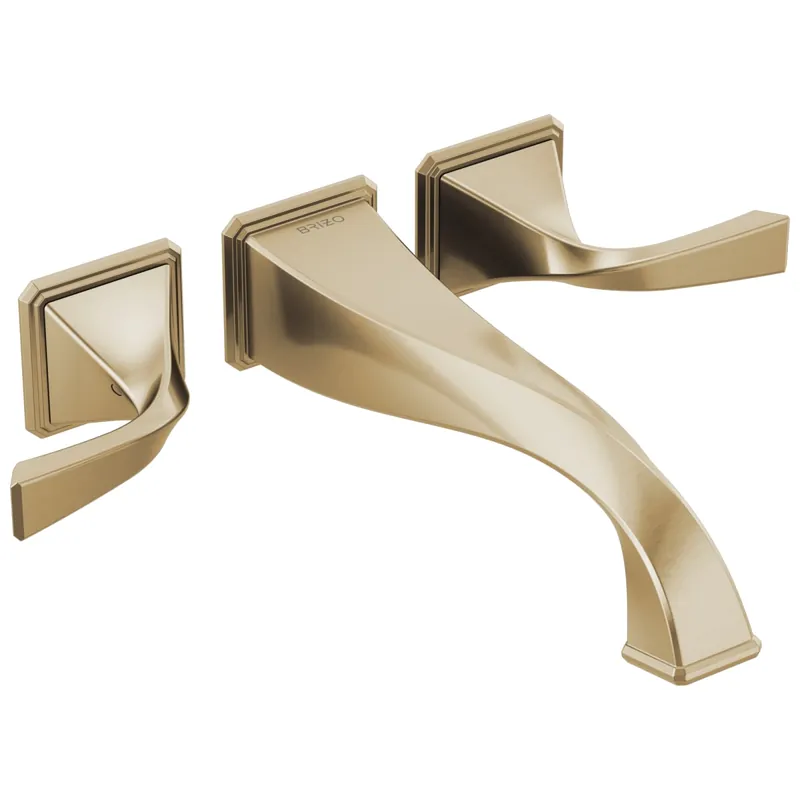 Brizo T70430-GL Virage Two-Handle Wall Mount Tub Filler Luxe Gold