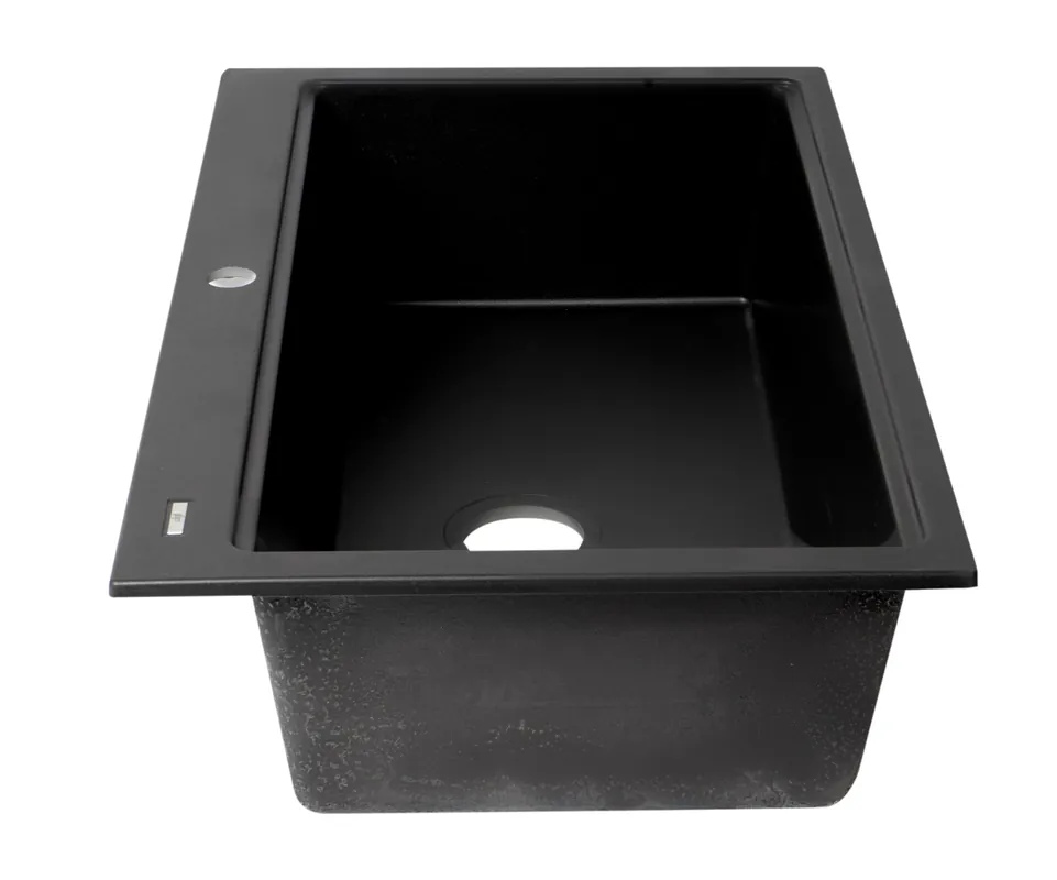 ALFI AB3418SBDI-BLA Brand 33 inches Granite Composite Workstation Step Rim Single Bowl Drop In Sink with Accessories
