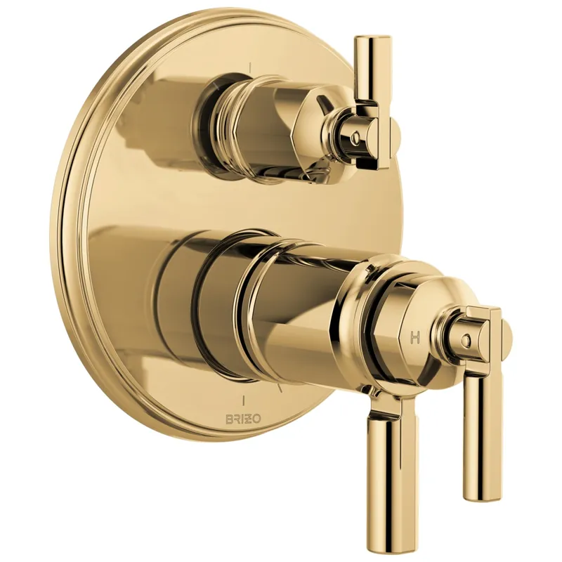 Brizo T75576-PG Invari Three Handle Thermostatic Valve Trim