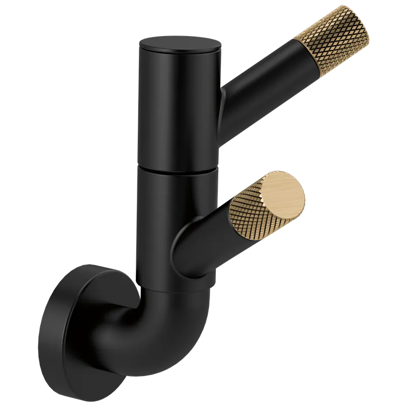 Brizo 693537-BLGL Litze Rotating Double Robe Hook With Knurling