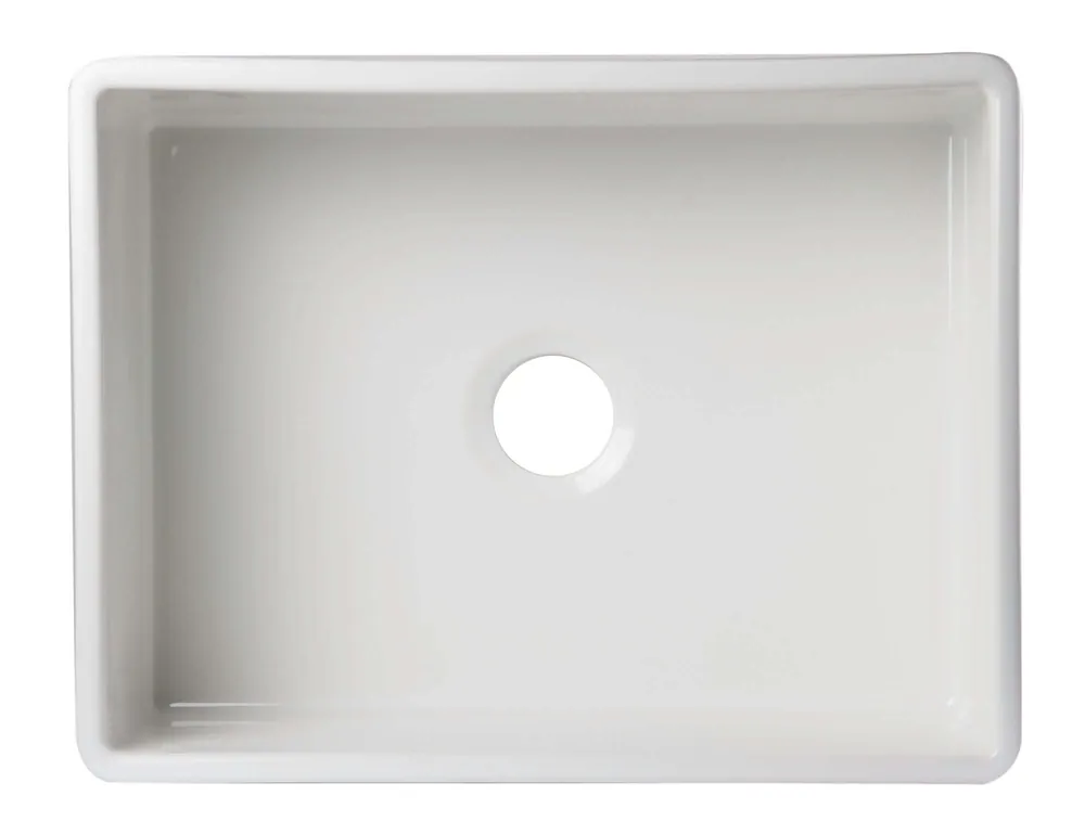 ALFI AB506-W Decorative Lip Single Bowl Fireclay Kitchen Sink