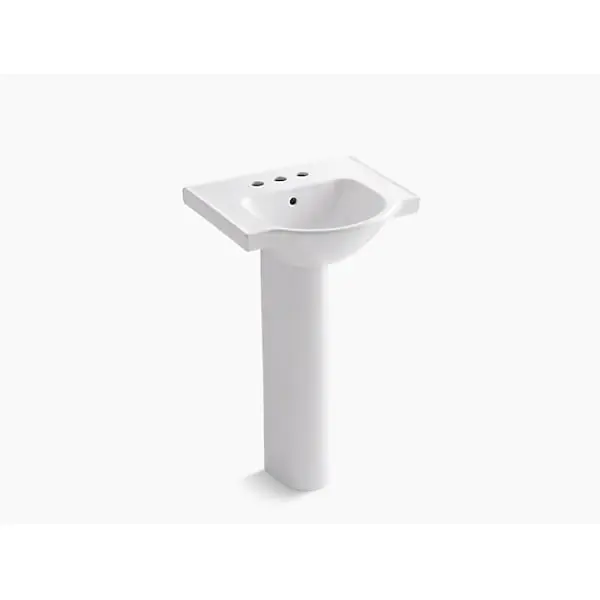 Kohler 5265-4-0 Veer 21 x 18 in. Rectangular Pedestal Sink and Base