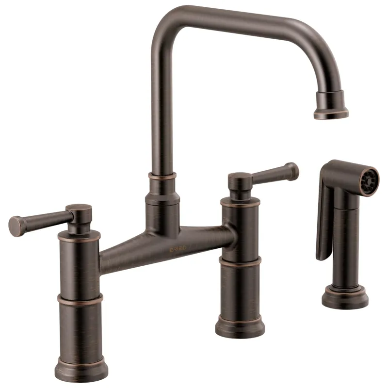 Brizo 62525LF-RB Artesso Bridge Faucet with Side Sprayer