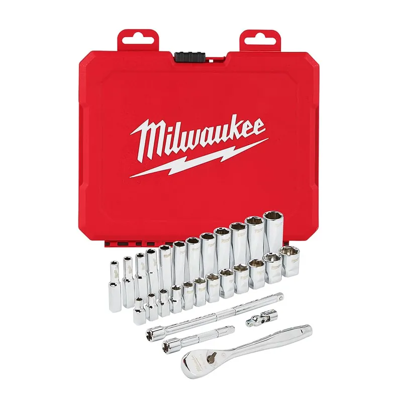 Milwaukee 48-22-9504 Ratchet & Socket Set-Metric 28 Piece