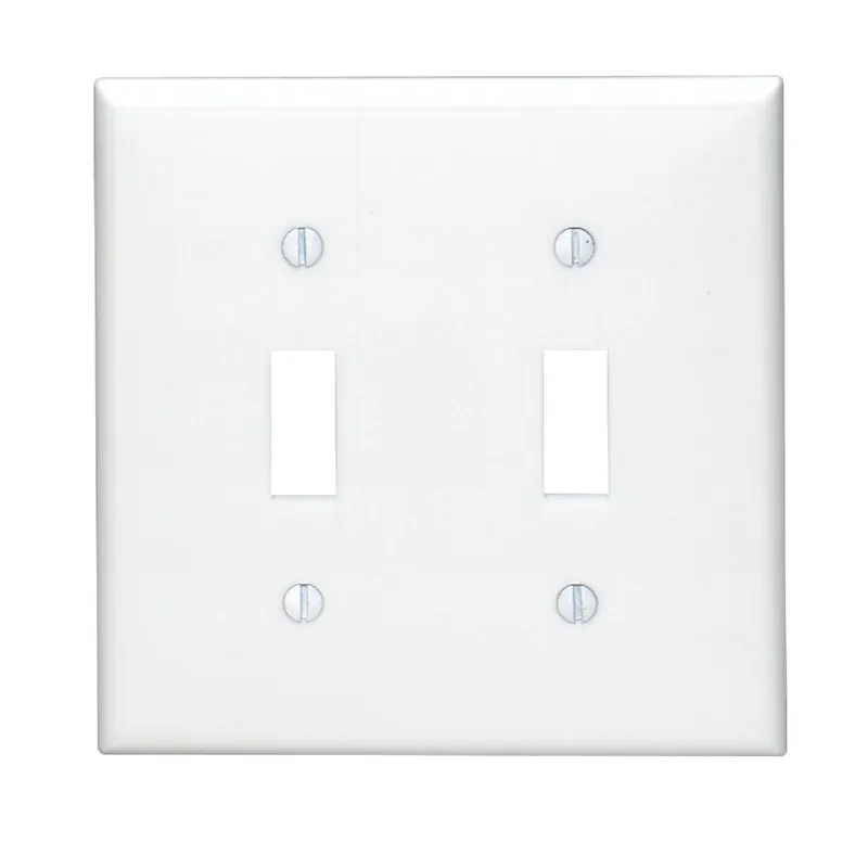 Leviton 002-80709-00W 2-Gang Thermoplastic Nylon Toggle Switch Wall Plate