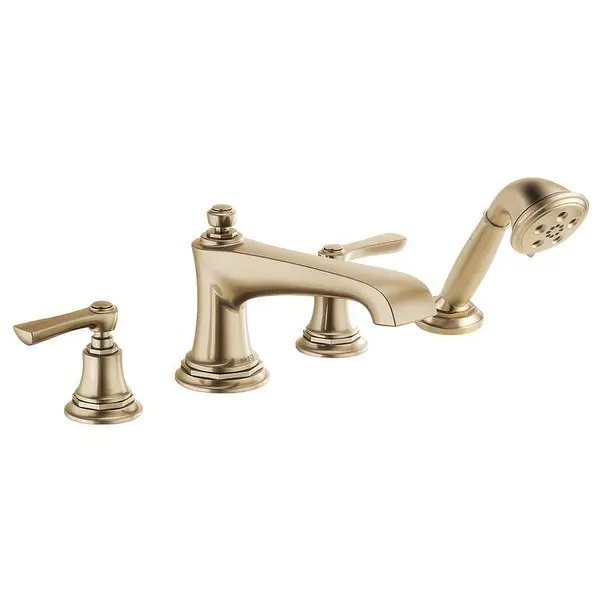 Brizo T67460-GLLHP Rook Roman Tub Faucet with Handshower in Luxe Gold Trim Only