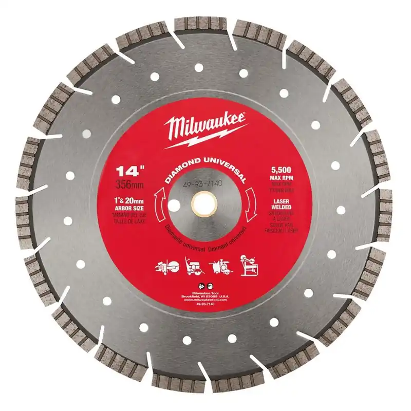 Milwaukee 49-93-7140 Diamond Universal Segmented - Turbo Circular Saw Blade 14 Inch