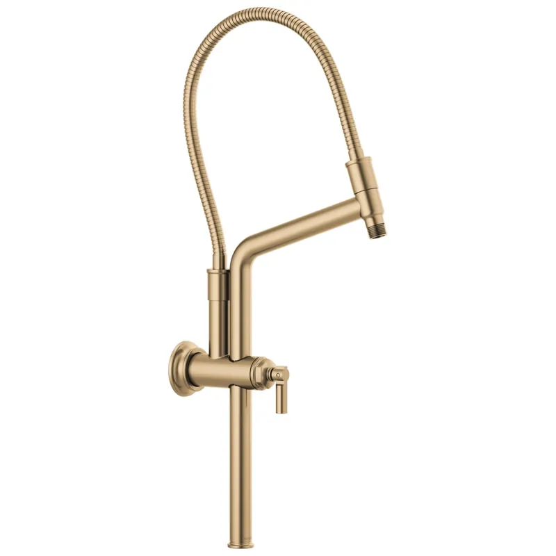 Brizo 81376-GL Invari Slide Bar Shower Arm and Flange 10-7/16 Inch