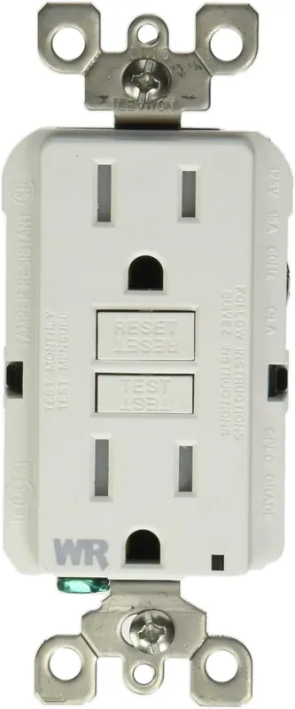 Leviton R02-GFWT1-0KW Gfi St Wp Recept Tr Wht Pkg of 5