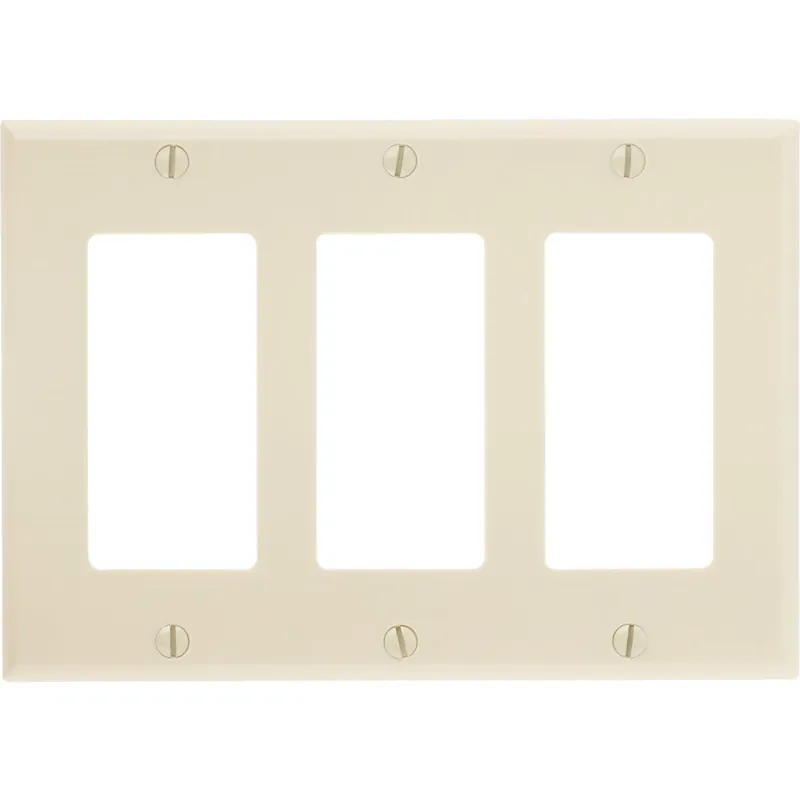 Leviton 001-80411-00I Decora 3-Gang Smooth Plastic Rocker Decorator Wall Plate