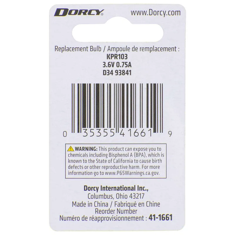 Dorcy 411661 Replacement Krypton Lamp 3.6 V Bayonet