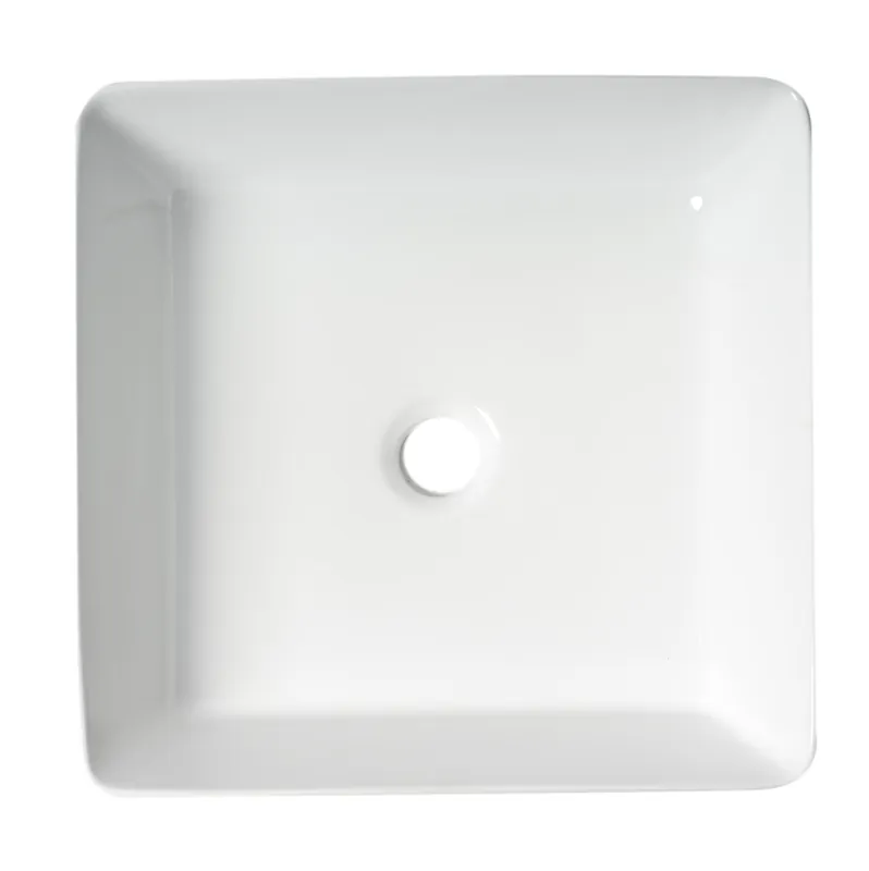 ALFI ABC903-W 16 Inches Modern Square Above Mount Ceramic Sink