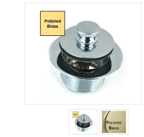 Watco 38309-PB Push Pull Polished Brass Single-Hole Trim Kit