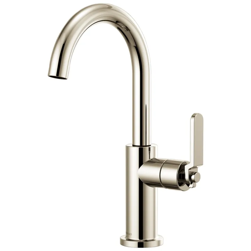 Brizo 61044LF-PN Litze Bar Faucet with Arc Spout and Industrial Handle Kit